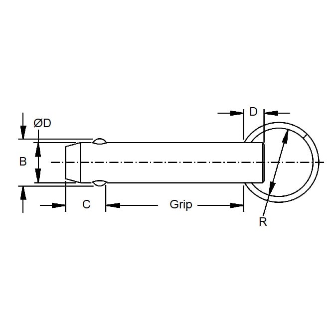 Ball Lock Pin    4.76 x 31.75 mm Stainless 304 Grade - Keyring Style - MBA  (Pack of 1)