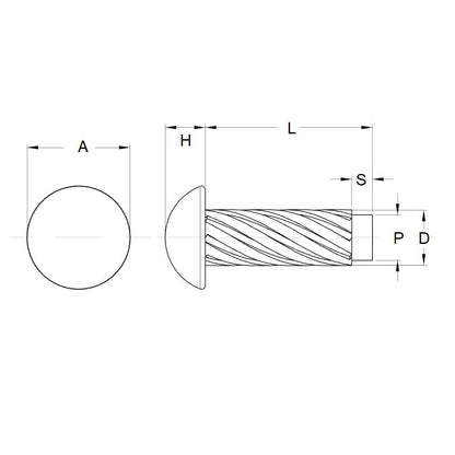 Goupille d'entraînement pour marteau 2,44 x 4,8 mm - Inox - MBA (Pack de 5)