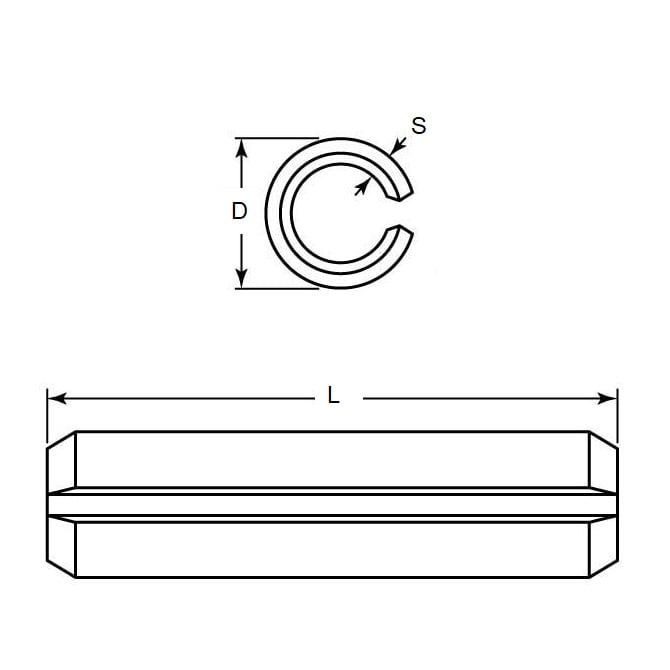 Spina elastica 1 x 4 mm - Acciaio al carbonio - DIN1481 / ISO8752 - Standard - MBA (confezione da 25)