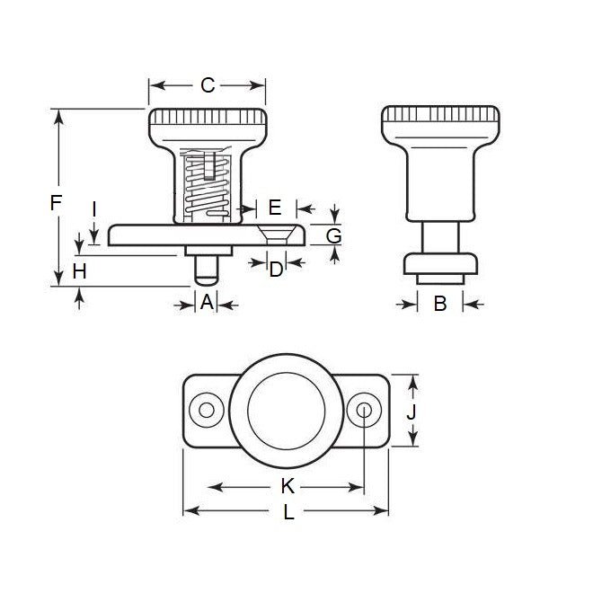 Piston d'indexation 10 x 4,6 mm - Non verrouillable avec plaque de montage en acier - Indexation - MBA (Lot de 1)