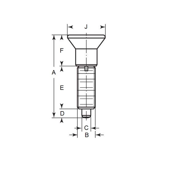 Piston d'indexation M10x1 fin x 22 mm - Acier non verrouillable - Indexation - MBA (Pack de 1)