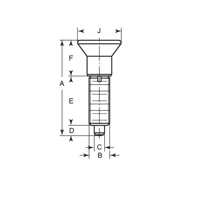 Piston d'indexation M12x1,5 fin x 26 mm - Acier non verrouillable - Indexation - MBA (Pack de 1)