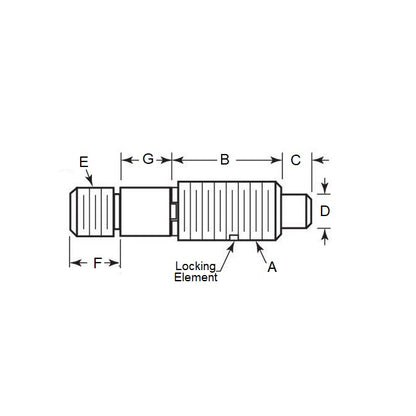 Stantuffo a molla M5 x 10,3 mm - Adattatore in acciaio resistente - Molla - Filettato - MBA (confezione da 125)