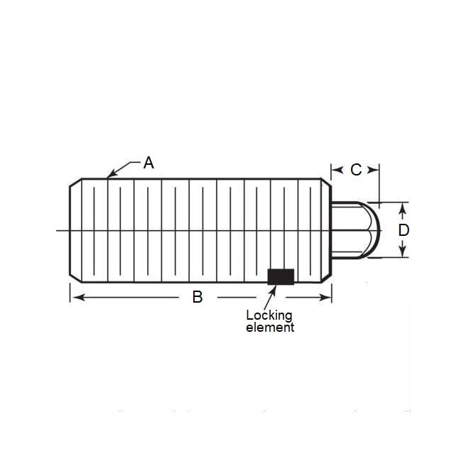 Piston à ressort 1/4-20 UNC x 19,1 mm – Acier inoxydable léger – Ressort – Fileté – MBA (lot de 1)