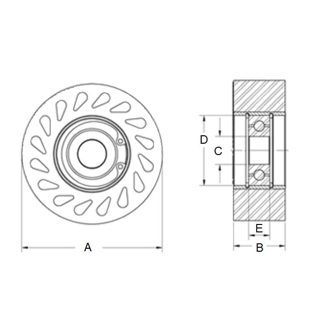 Durasoft Roller   63.5 x 23.34 mm  - Shaft Mount Polyurethane - MBA  (Pack of 1)