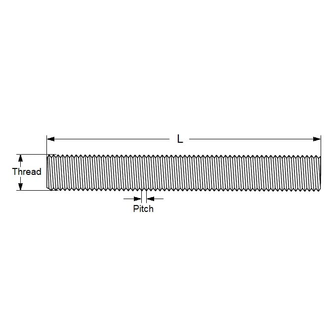 Goujon à filetage complet 5/16-18 UNC x 31,75 mm - Acier à faible teneur en carbone - MBA (Pack de 5)
