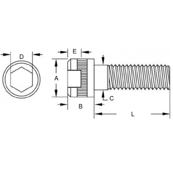 Vite 1/4-20 UNC x 19,05 mm in acciaio legato - chiusura in nylon con presa a cappuccio - MBA (confezione da 2)