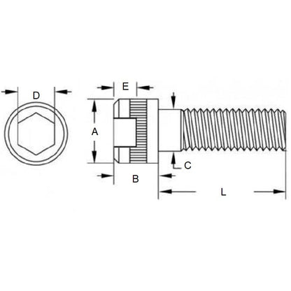 Screw    M10 x 200 mm  -  Zinc Plated Steel - Cap Socket - MBA  (Pack of 25)