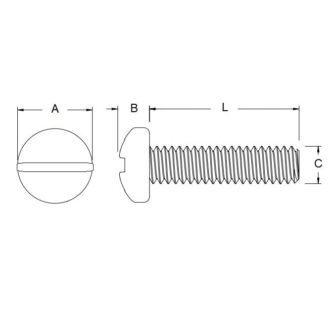 Screw    M3.5 x 12 mm  -  Zinc Plated Steel - Pan Head Slotted - MBA  (Pack of 100)