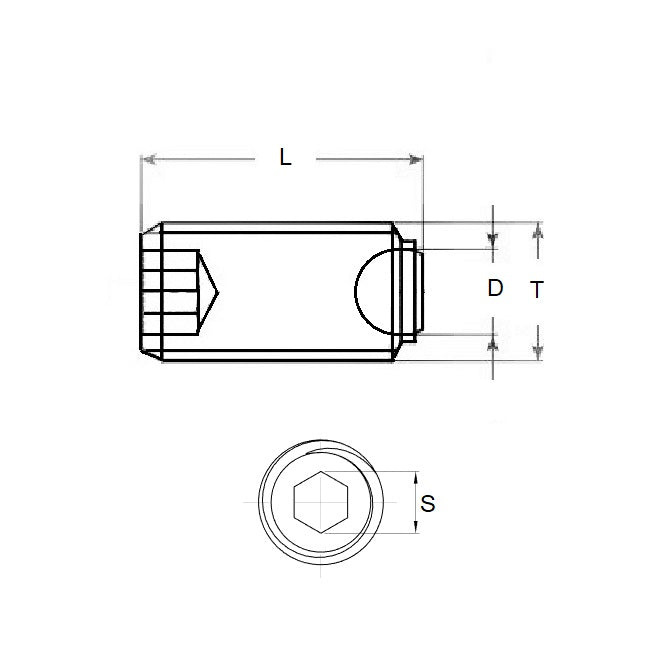 Socket Set Grub Screw M5 x 19.6 mm 440C Stainless - Aligning Flat Tip - MBA  (Pack of 5)