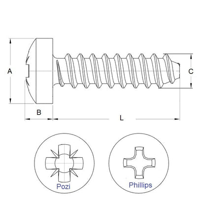 Vis autotaraudeuse 2,2 x 6,0 mm - Acier trempé 10,9 - Tête cylindrique pour plastiques souples - MBA (1 pièce)