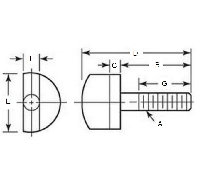 Thumb Screw 10-32 UNF x 22.23 mm Steel - Half Turn - MBA  (Pack of 1)