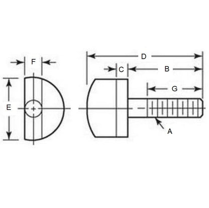 Thumb Screw 5/16-18 UNC x 25.4 mm Steel - Half Turn - MBA  (Pack of 1)