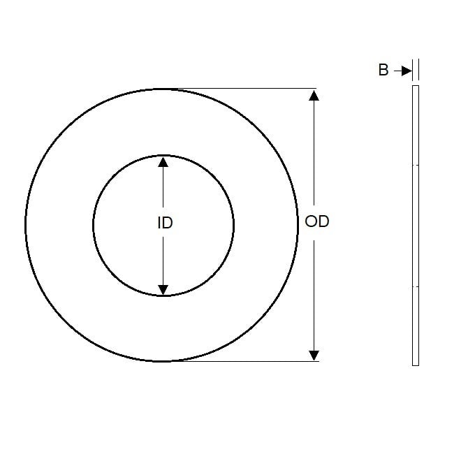 Rondelle Plate 2,5 x 6,5 x 0,5 mm - Acier Doux - MBA (Paquet de 50)