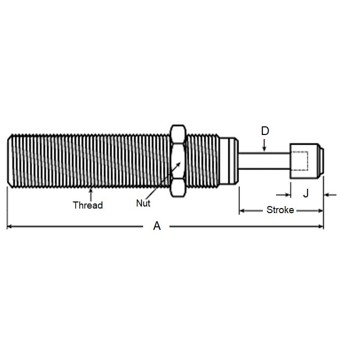 Ammortizzatore completamente filettato 73,91 mm - 1,3/4-12 x 246,13 mm - Regolabile - ACE (confezione da 1)