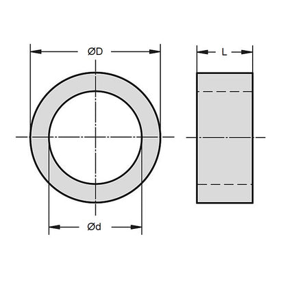 Entretoise ronde 3,56 x 6,35 x 3,18 mm - Aluminium traversant - MBA (Pack de 862)