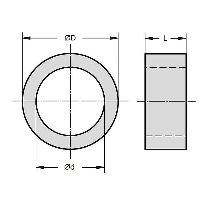 Entretoise ronde 2,5 x 5 x 18 mm - Passant en laiton nickelé - MBA (Pack de 5)