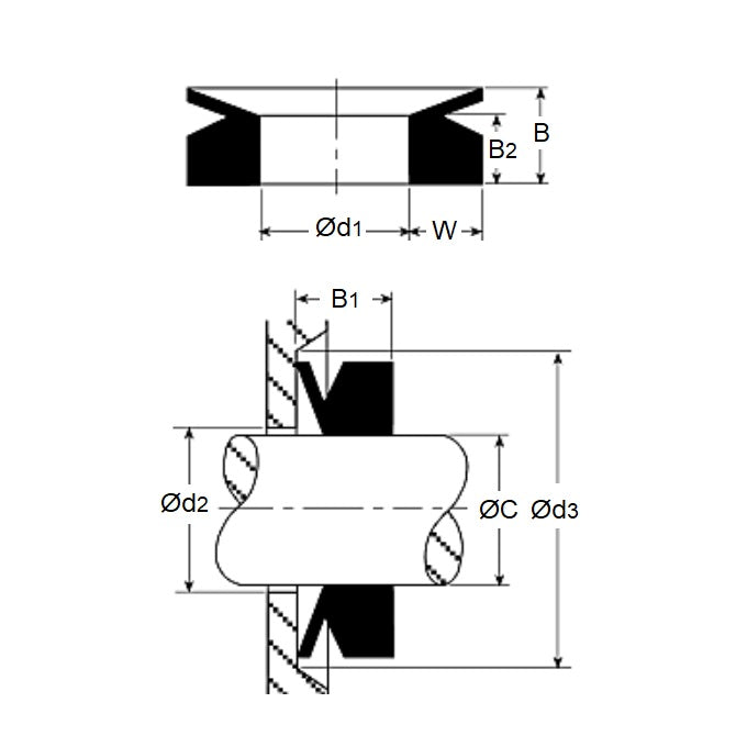V-Rings 6.5 - 8 VA0007 mm  - V-Rings - Nitrile - MBA  (Pack of 50)