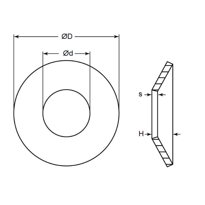 Rondella elastica a disco 34,60 x 20 x 0,4 mm - Acciaio per molle al carbonio - Per cuscinetti - MBA (confezione da 1)
