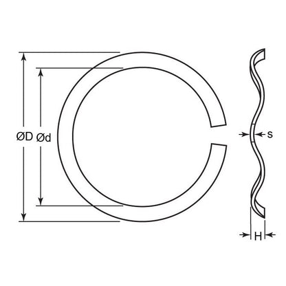 W0160-T-022-028-W3S-C Spring Washer (Bulk Pack of 50)