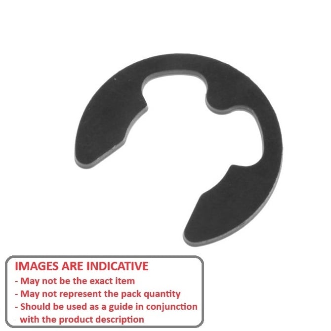 E-Clip    3.18 x 0.38 mm  - Standard Carbon Steel - MBA  (Pack of 50)