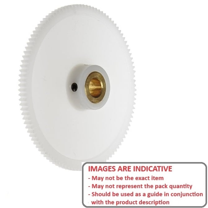 Spur Gear   32 Tooth x 36mm Dia. x 6mm Wide with 6.35mm Bore  - 24DP 20 Degree Plastic with Insert - 32 Teeth - MBA  (Pack of 1)
