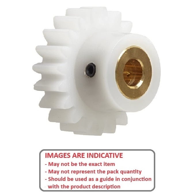 Spur Gear   17 Tooth x 20.1mm Dia. x 6mm Wide with 4.76mm Bore  - 24DP 20 Degree Plastic with Insert - 17 Teeth - MBA  (Pack of 1)