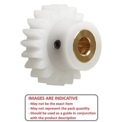 Spur Gear   14 Tooth x 16.9mm Dia. x 6mm Wide with 4.76mm Bore  - 24DP 20 Degree Plastic with Insert - 14 Teeth - MBA  (Pack of 1)