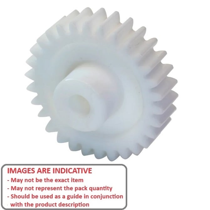 Spur Gear   15 x 45 x 12 mm  - Module 3 Plastic - MBA  (Pack of 2)