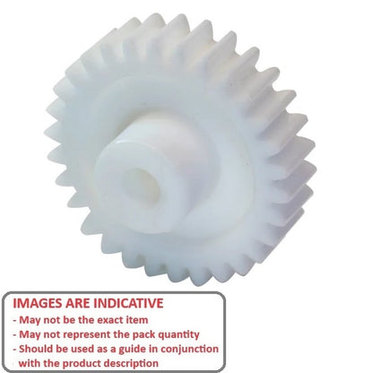 Spur Gear   28 Tooth x 23.8mm Dia. x 5mm Wide with 4.76mm Bore  - 32DP 20 Degree Acetal - 28 Teeth - MBA  (Pack of 1)