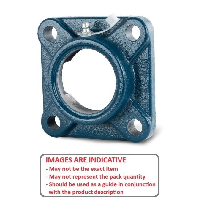 Bearing Housing  108 x 40.2 x 14 mm  - Flanged Square Cast Iron - MBA  (Pack of 1)