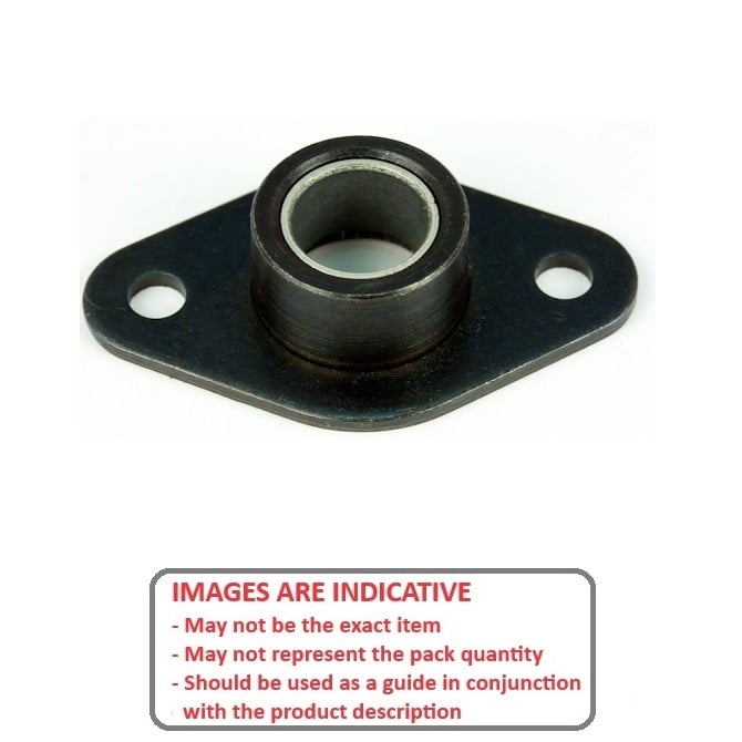 Housings    9.525 mm  - Flange Mount Self Aligning PTFE Impregnated Bronze - MBA  (Pack of 3)