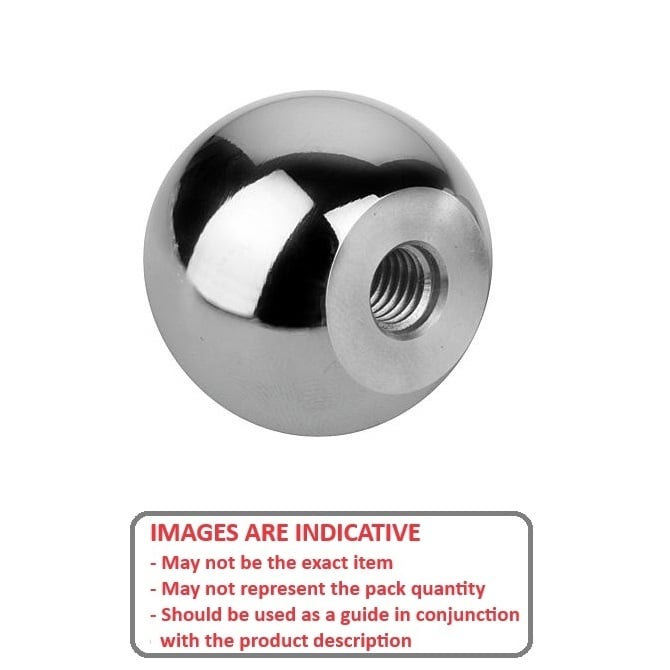 Ball Knob   10-32 UNF x 25.4 mm  - Threaded Steel - Female - MBA  (Pack of 1)