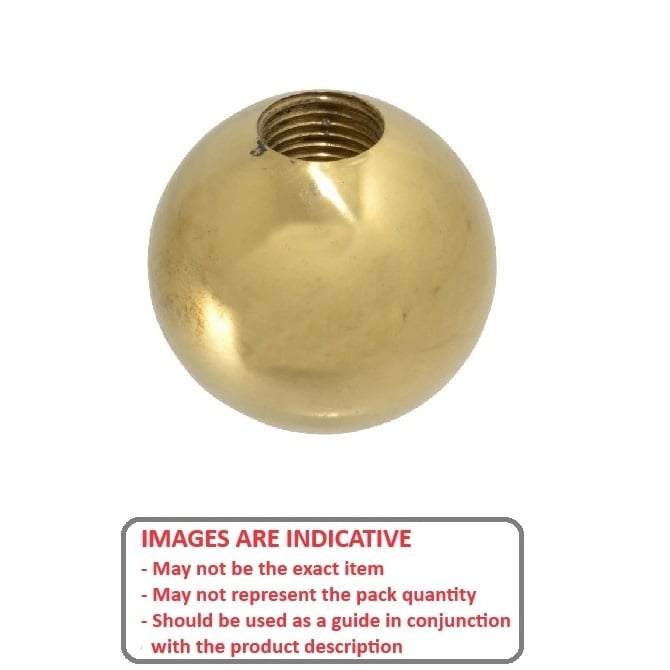 Pomello a sfera 1/4-20 UNC x 25,4 mm - Ottone lucido filettato - Femmina - MBA (confezione da 1)