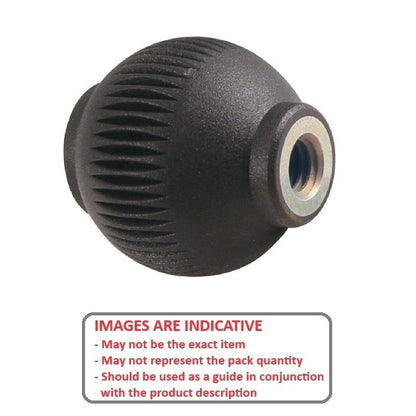 Pomello sferico 5/16-18 UNC x 32 mm - Novo-Grip in acciaio inossidabile Inserto in gomma e acciaio inossidabile - Femmina - MBA (confezione da 10)