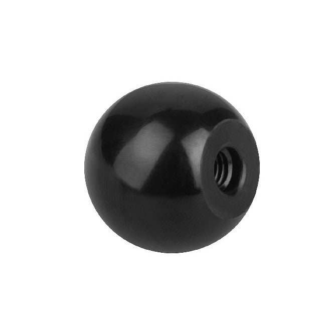 Bouton à bille 5/8-18 UNF x 47,62 mm - Fileté phénolique - Noir - Femelle - MBA (Pack de 1)