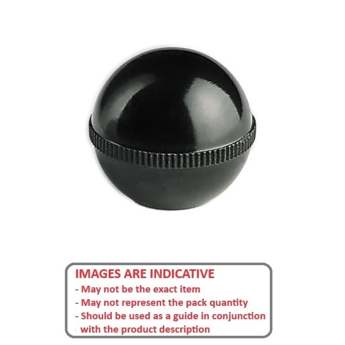 Pomello a sfera 5/16-18 UNC x 35,05 mm - Plastica filettata - Femmina - MBA (confezione da 1)