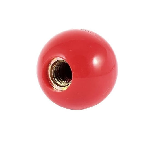 Ball Knob    3/8-16 UNC x 25.4 mm  - Threaded Phenolic - Red - Female - MBA  (Pack of 1)