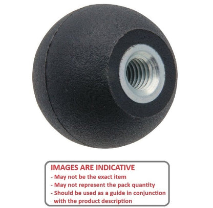 Ball Knob    M8 x 32 mm  - Threaded With Steel Insert Thermoplastic - Female - MBA  (Pack of 1)