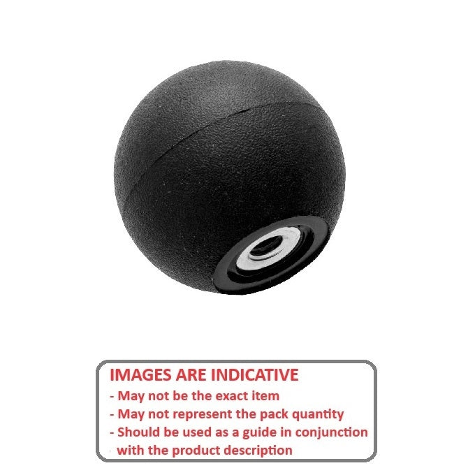 Ball Knob    1/2-13 UNC x 34.92 mm  - Threaded Rubber - Female - MBA  (Pack of 1)