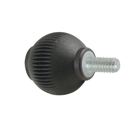 Pomello sferico 1/4-20 UNC x 24.89 - Novo-Grip inserto lungo in acciaio in gomma - maschio - MBA (confezione da 10)