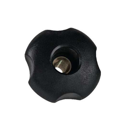 Four Lobe Knob    1/2-13 UNC x 59.94 x 19.1 mm  - Through Hole Brass Insert Thermoplastic - Black - Female - MBA  (Pack of 1)