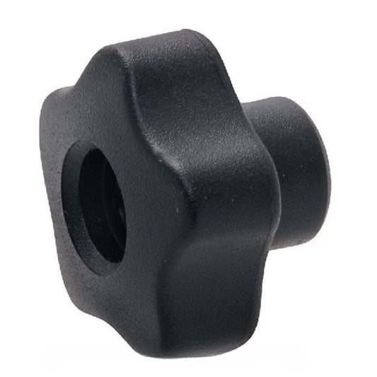 Five Lobe Knob    1/213 UNC x 63 mm  - Black Plastic Insert Plastic with Black Insert - Black - Female - MBA  (Pack of 1)