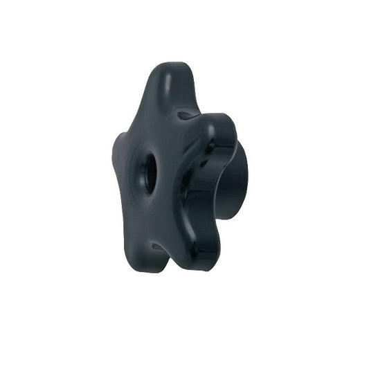 Five Lobe Knob    3/8-16 UNC x 57.15 x 18.3 mm  - Zinc Plated Steel Hex Nut Insert Polypropylene - Black - Female - MBA  (Pack of 1)
