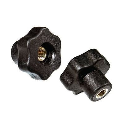 Six Lobe Knob    M6 x 40 x 18 mm  - Through Hole Brass Insert Thermoplastic - Black - Female - MBA  (Pack of 1)