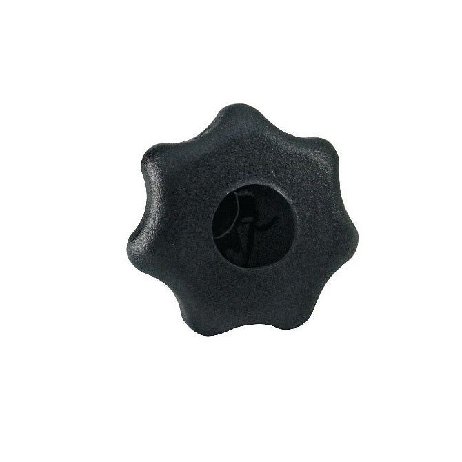 Seven Lobe Knob    M4 x 25 mm  - Steel Insert Thermoplastic - Black - Female - MBA  (Pack of 1)