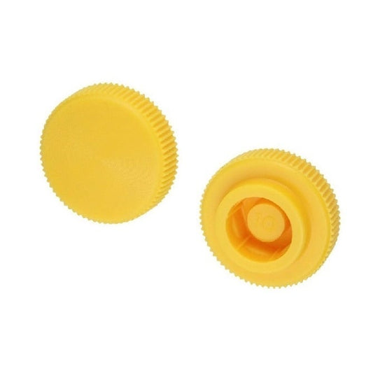 Thumb Knob    M6  x 19 x 7.6 mm  - for Cap Screw Use Own Screw Plastic - Yellow - Press On Cap Screw - Knurled  - MBA  (Pack of 75)