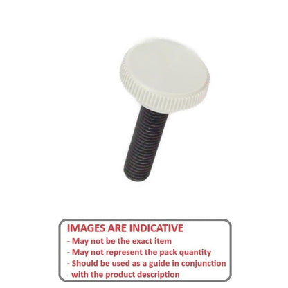 Pomello 1/4-20 UNC x 25,4 mm - con vite a testa cilindrica in plastica - Grigio - Maschio - MBA (confezione da 10)