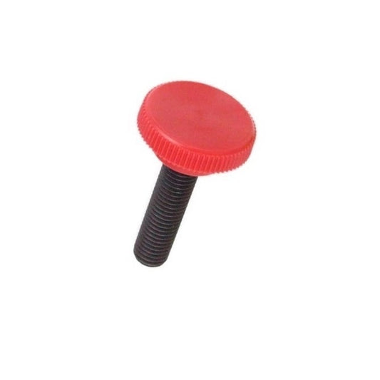 Bouton à pouce 6-32 UNC x 9,53 mm - avec vis à capuchon en plastique avec insert - Rouge - Mâle - MBA (Pack de 1)
