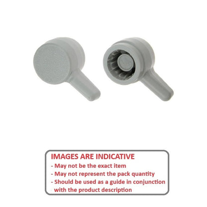 Thumb Knob    5/16  x 21.43 mm  - for Cap Screw Use Own Screw Plastic - Grey - Press On Cap Screw - L Shape  - MBA  (Pack of 85)
